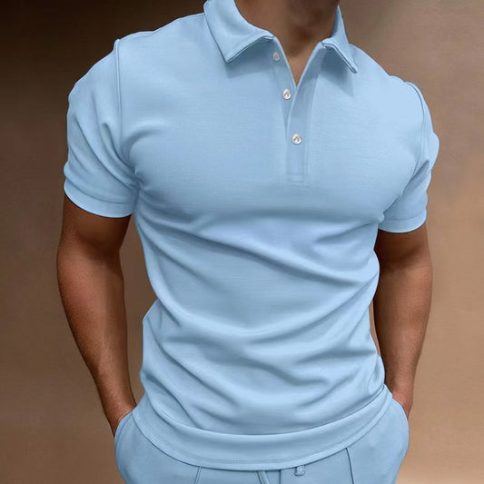 European & American Men’s Button T-Shirt – Casual Short Sleeve Summer Top