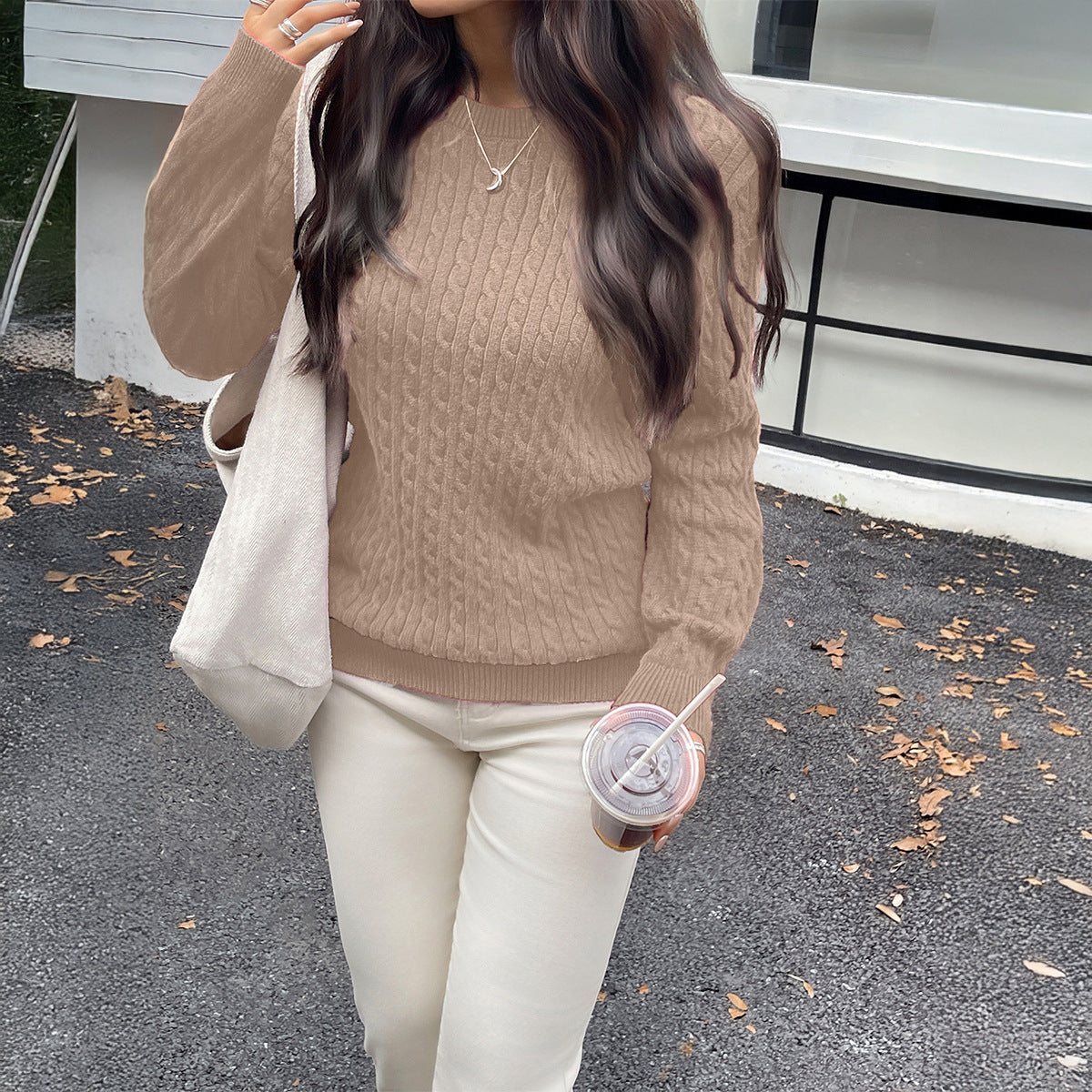 Women’s Long Sleeve Knit Sweater – Chic Minimalist Winter Top for Everyday Comfort 2025