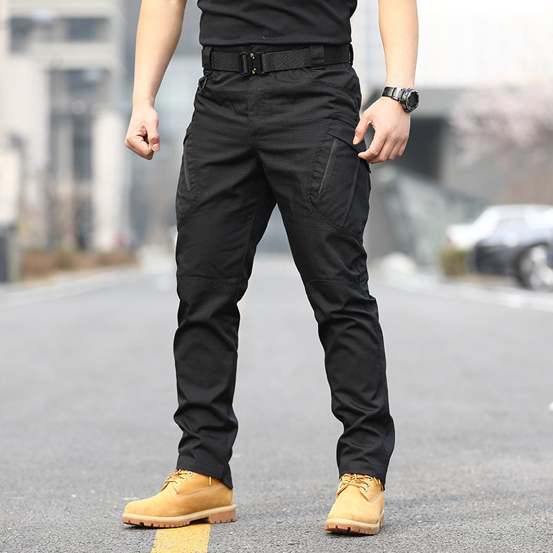 Men’s Loose Multi-Pocket Cargo Pants – Outdoor Military-Style Tactical Overalls