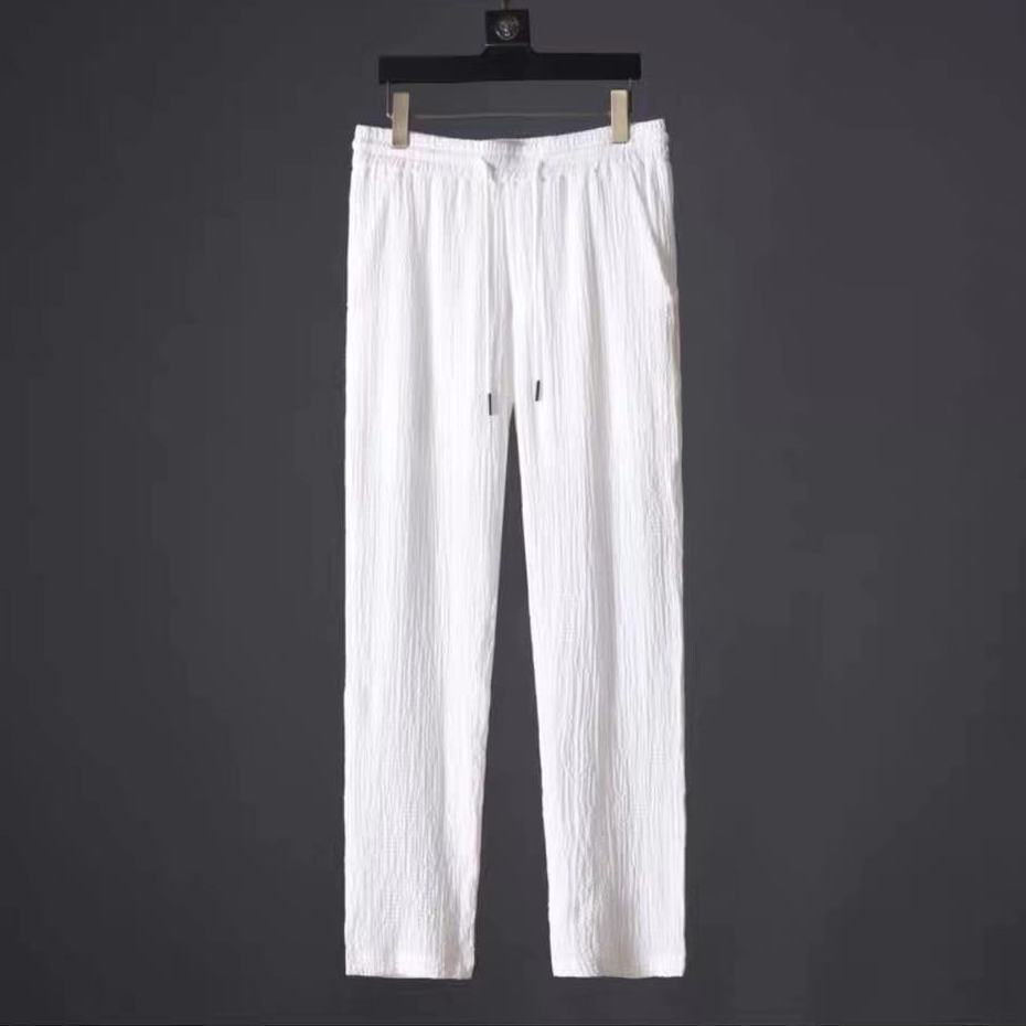 Men’s Summer Leisure Suit – Loose Short Sleeve Top & Drawstring Trousers Set
