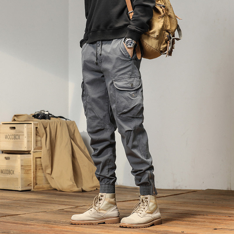 Men’s Slim Fit Ankle-Tied Jogger Pants – Casual Summer Trousers with Utility Style