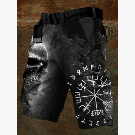 Men’s Stylish 3D Printed Shorts – Zipper Detail Casual Pants