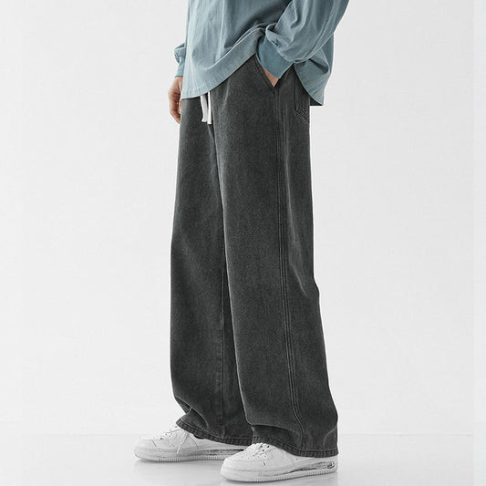 Men’s Casual Loose Fit Straight Leg Jeans – Fashionable Everyday Denim